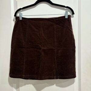 Lulu's Brown Mini Corduroy Skirt